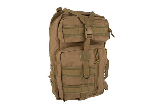 Nine Line Apparel Concealed Carry Transport Backpack in Tan is made of 600D polyester